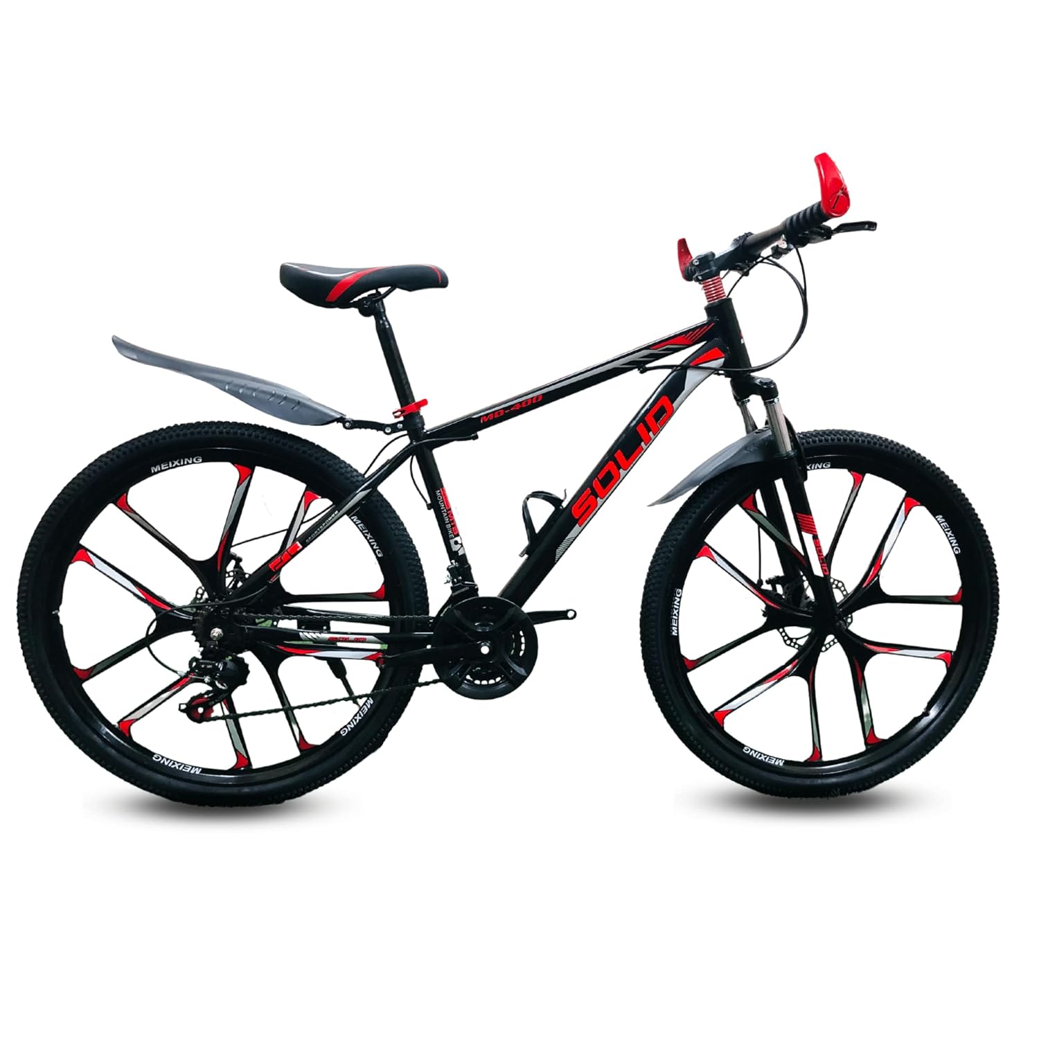 RED SOLID 10S MULTI SPEED MOUNTAIN BIKE