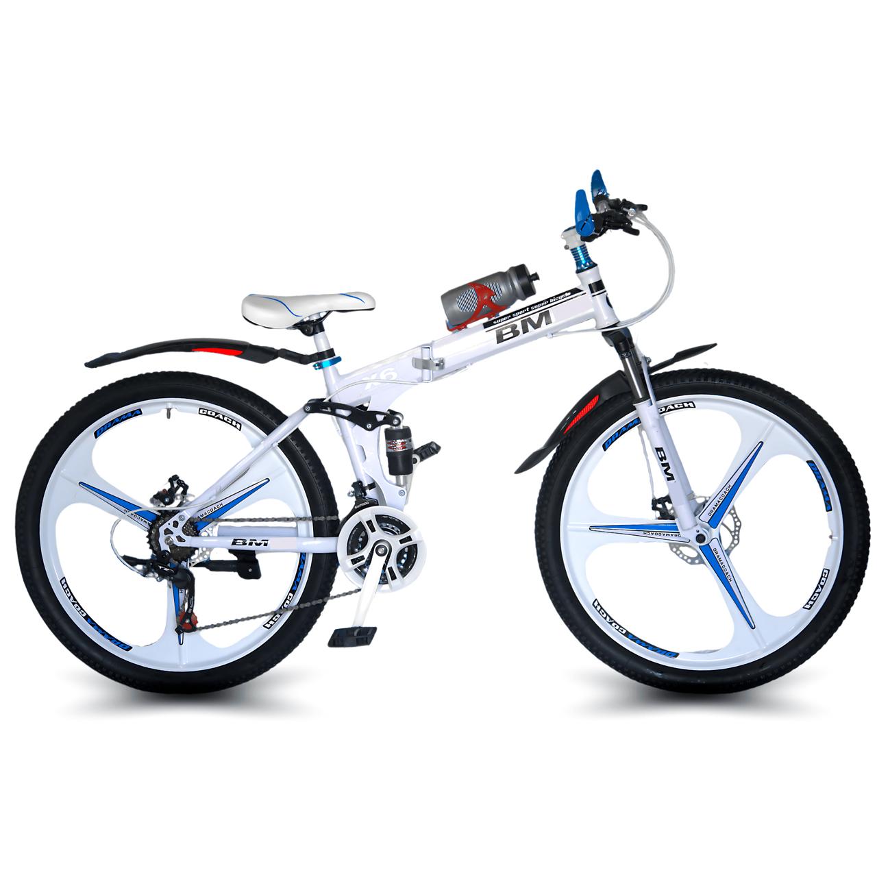 WHITE BMW 3S MULTI SPEED FOLDABLE BIKE