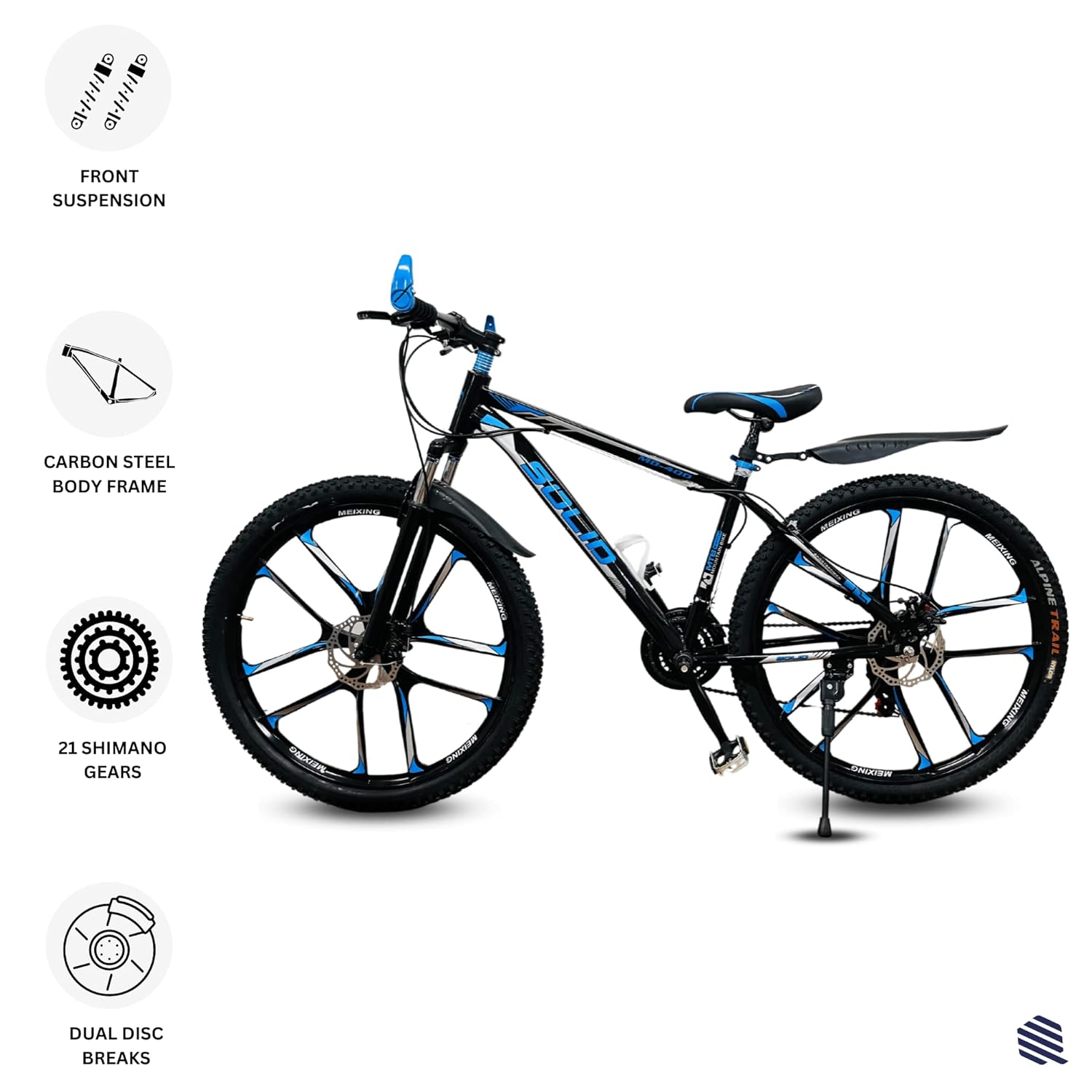 BLUE SOLID 10S MULTI SPEED MOUNTAIN BIKE