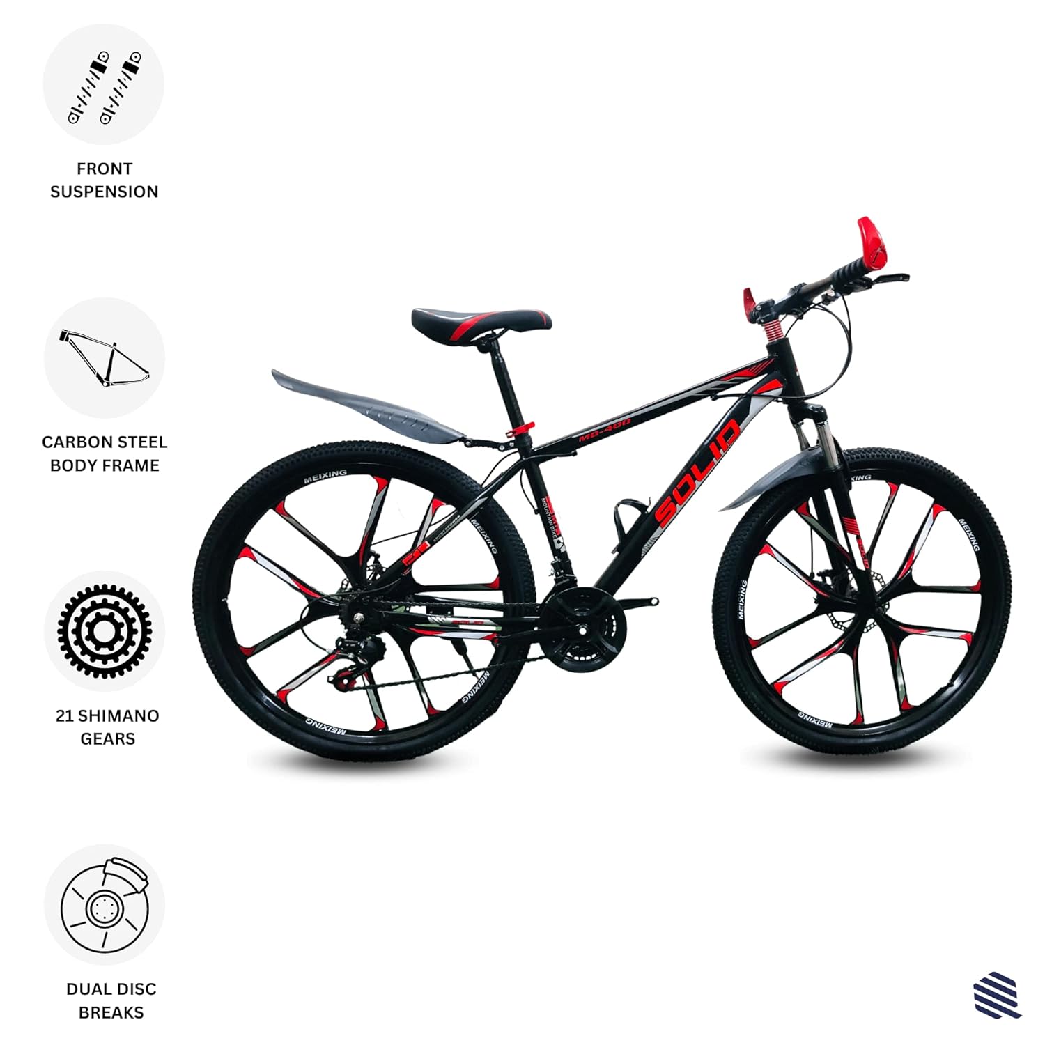 RED SOLID 10S MULTI SPEED MOUNTAIN BIKE