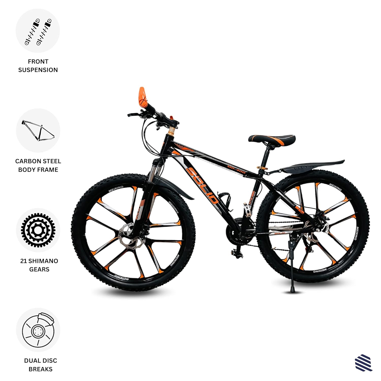 ORANGE SOLID 10S MULTI SPEED MOUNTAIN BIKE